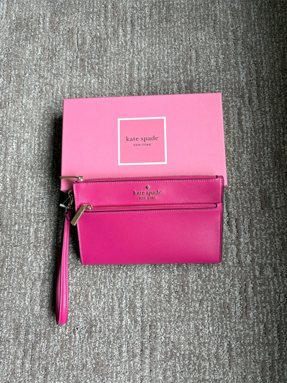 kate spade Hot Pink Leather Wristlet Clutch - NWOT